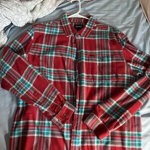 Diamond Supply Co. Red and Green Plaid Shirt